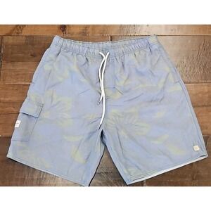 Quiksilver Board Shorts Mens L Waterman Collection Bkue Floral Surf Swim Beach